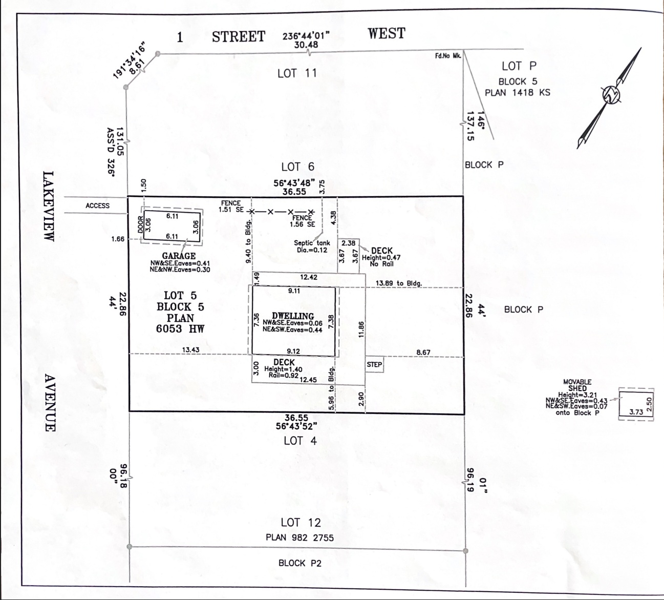 Real Property Report (2020) for 60 Lakeview Avenue, South Seba Beach